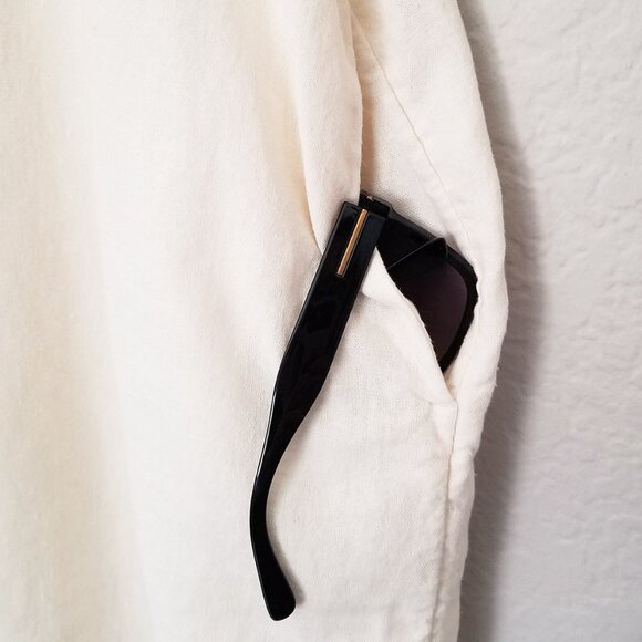 OLD NAVY Linen-Blend Shirt Dress Size L Creme De La Crème Beach Summer Everyday - Picture 12 of 16